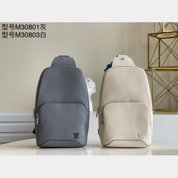 2021 Fake Louis Vuitton Avenue Sling Bolsa Taiga Leather M30801/M30803 bolsas de Réplicas