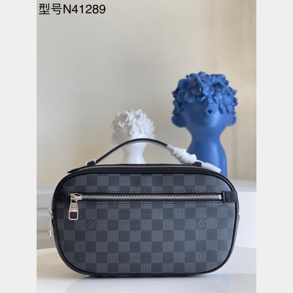 Diseñador Louis Vuitton Replicas Ambler Damier Graphite Bum N41289 Bolsa
