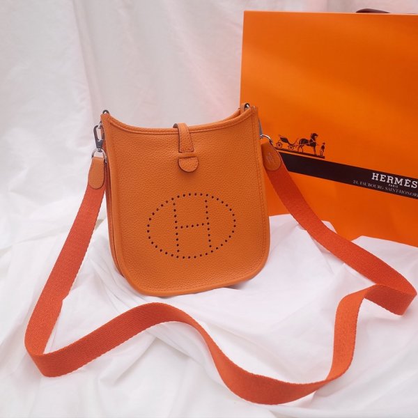 Hermes bolss Réplicas mini evelyne naranja